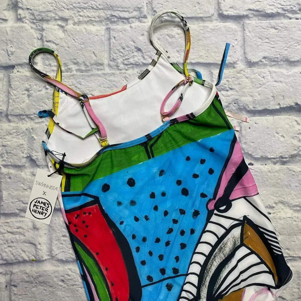 Swiminista x James Peter Henry Artistic Fringe Swimsuit in Sydney Print